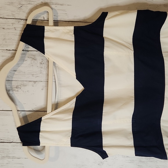 🥳eShakti Cotton Dress with Navy and White Stripes XL - Picture 8 of 10